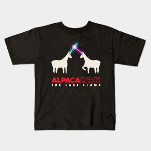 Alpacalypse Alpaca Apocolypspe Funny Star Space Wars Last Llama Parody Kids T-Shirt